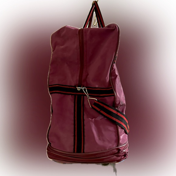 VTG EXPANDABLE ROLLING TRAVEL LUGGAGE BAG WHEELS FUSHIA PURPLE PINK 20”x11”x 24” - Picture 3 of 14